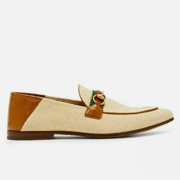 canvas gucci loafers